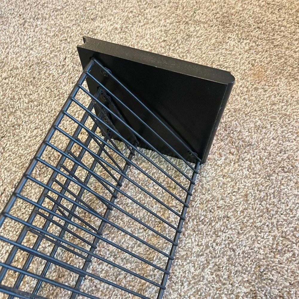 Vintage Y2k 25 CD Storage‎ Desk Stand Holder Display Metal Wire Rack black wood